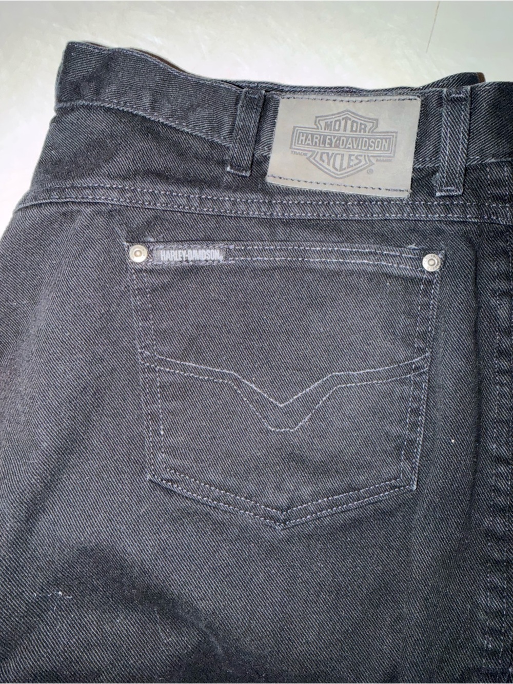VTG 90s Harley Davidson Black Relaxed Jeans 44x32 Made In USA